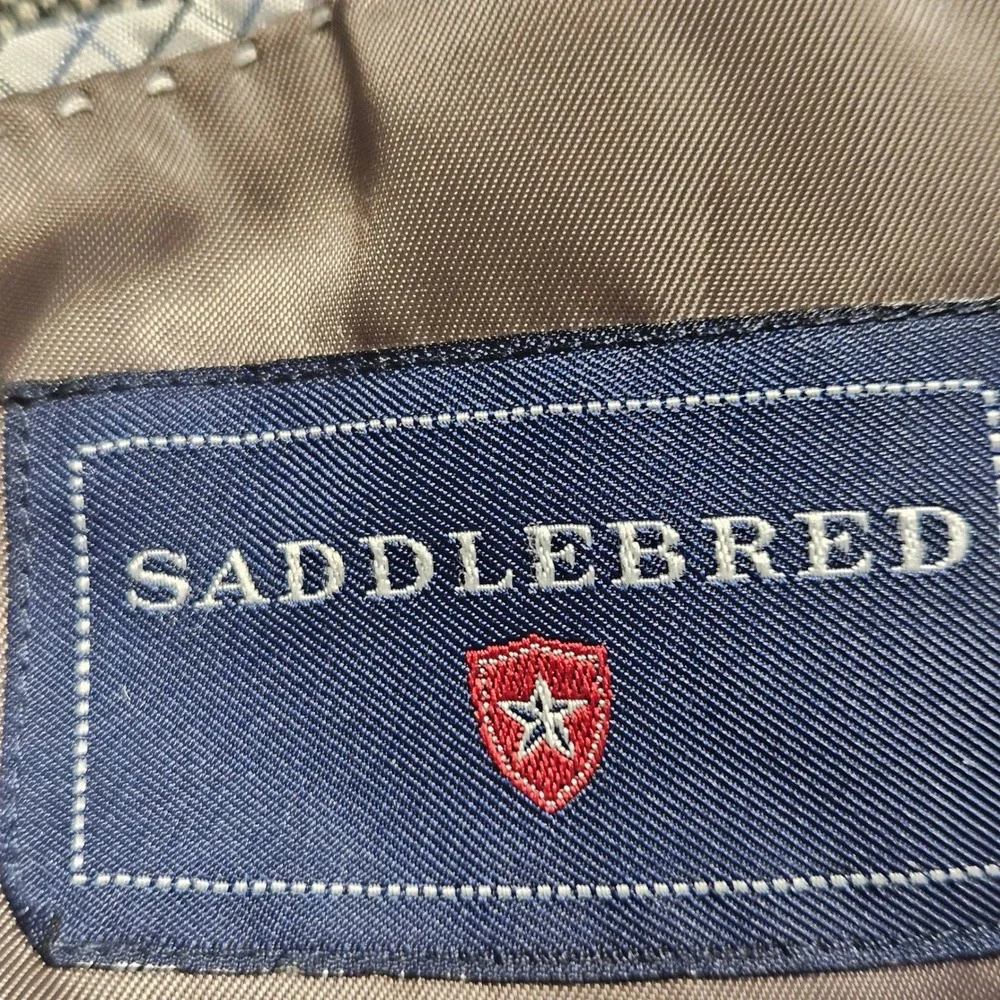 Saddlebred Wool Blend Two Button Sport Coat Blazer Elbow Patches 46R Ivy League